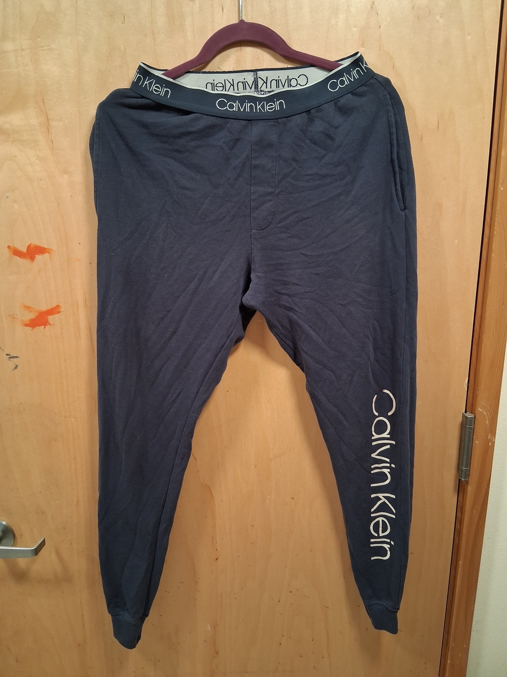 Calvin Klein Men's Dark Blue Logo Sweatpants